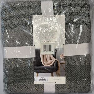 Lauren Conrad Gray Chenille Fringe Throw Blanket, Plush & Soft 50 x 60 Sealed
